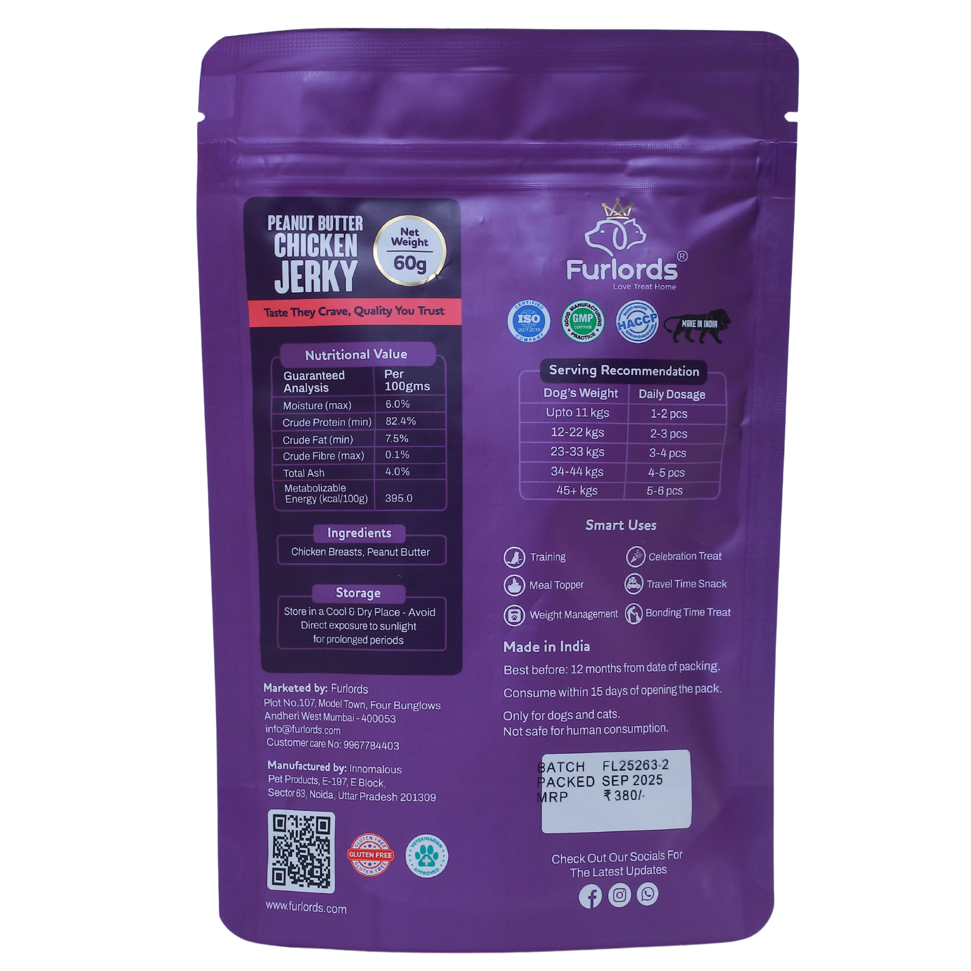 Furlords Peanut Butter Chicken Jerky