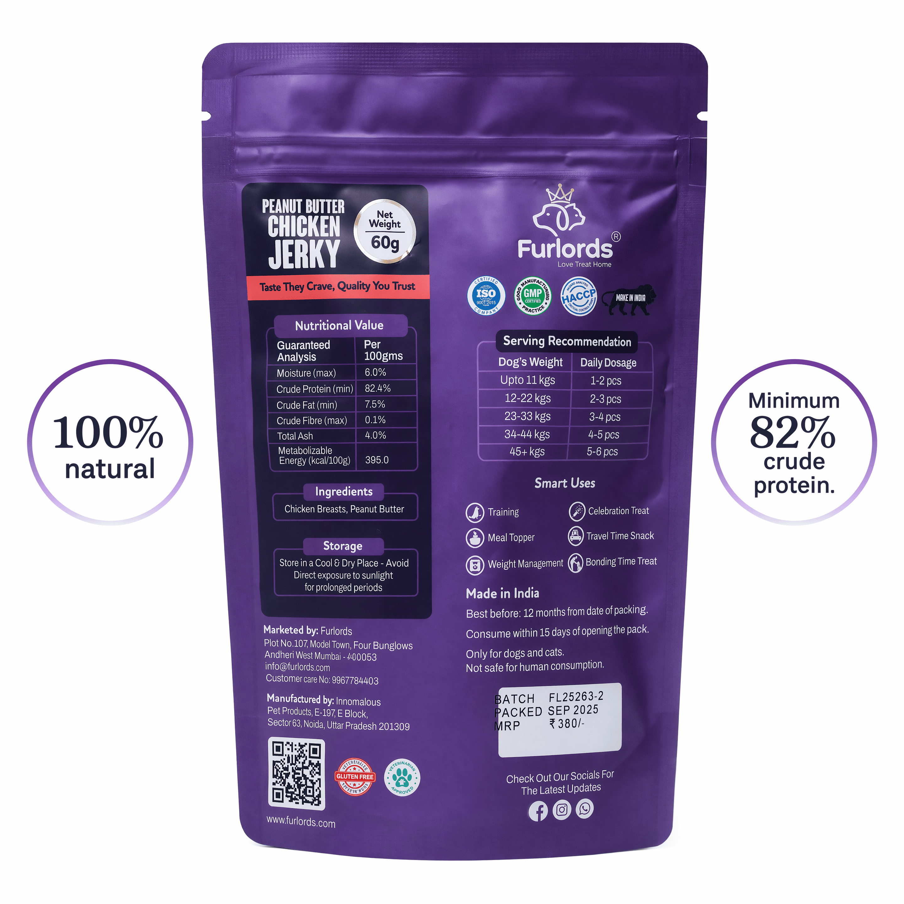 Furlords Peanut Butter Chicken Jerky
